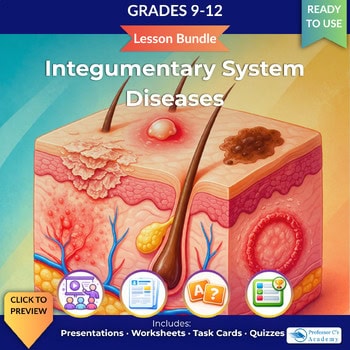 original-12626721-1.jpg Detailed illustration of the integumentary system showing skin layers, hair follicle, sweat gland, and nerve endings for grades 9-12 science education.