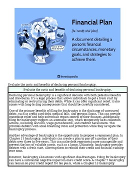 original-12727381-1.jpg Financial plan infographic showing a person with financial goals, money, and a house, emphasizing financial planning and personal finance strategies.