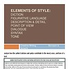 original-13848926-1.jpg Educational book cover titled 'Elements of Style' focusing on diction, figurative language, and syntax for effective writing.