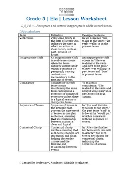 original-14562981-1.jpg Homeschool Resource Co. Grade 5 Ela Lesson Worksheet with vocabulary, comprehension, and sequence exercises.