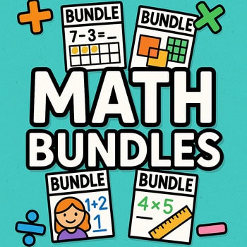 Math bundles for homeschooling with colorful flashcards and educational tools for kids.