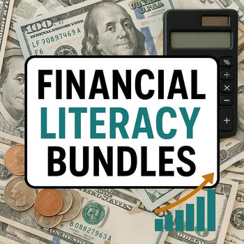 original-15060800-1.jpg Financial literacy bundles for homeschooling with money, calculator, and financial growth chart on dollar bills.