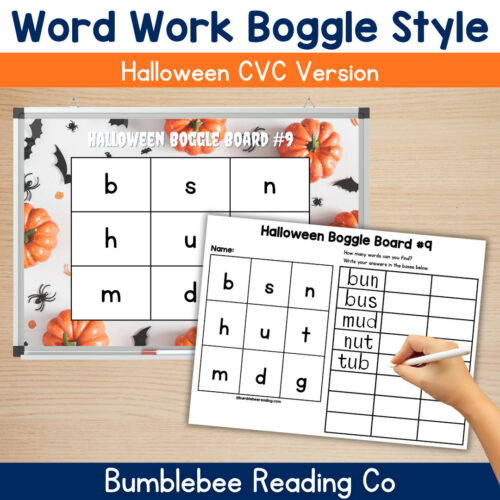 1 Word Work Boggle Style HALLOWEEN Boards CVC Words