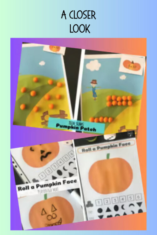 1 Educational pumpkin patch and face rolling activities for homeschooling kids, featuring colorful craft and learning tools.