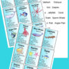 1 Close-up of educational marine life cards featuring various sea creatures like octopus, dolphin, starfish, and jellyfish for homeschooling activities.