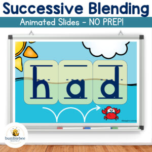 Successive Blending CVC Words - Phonics Fluency Practice - Animated Slides