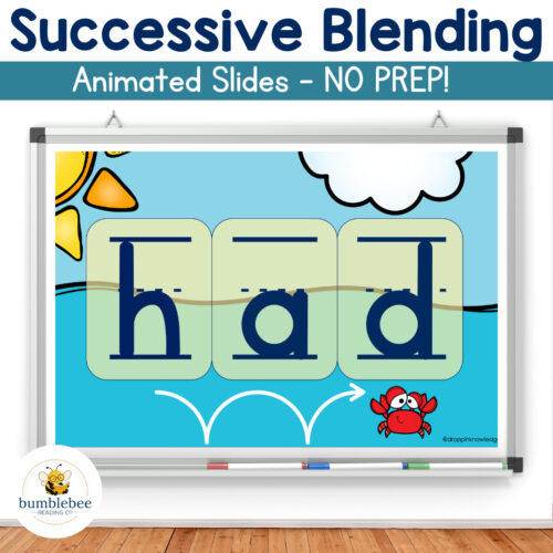 Successive Blending CVC Words - Phonics Fluency Practice - Animated Slides