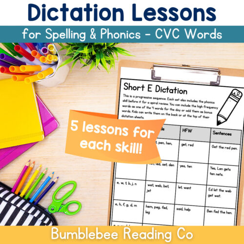 1 copy Phonics Spelling Dictation Lesson Plans - Alphabet & CVC Words 40+ Lessons!