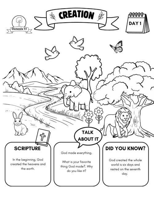 10 The Bible Timeline and Family Devotional Coloring Book | No Prep Printable