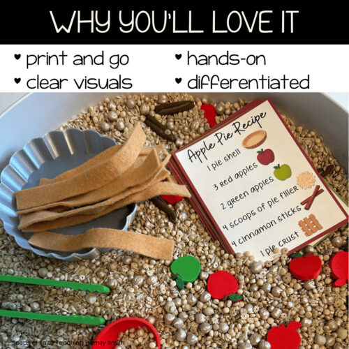 10 Apple Pie Sensory Cards | Fall Sensory Activity | Dramatic Play