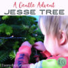 10 Child decorating a Christmas tree with ornaments, celebrating Advent season.