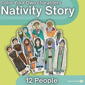 Nativity Coloring Pages | Advent & Christmas Bible Characters Birth of Jesus