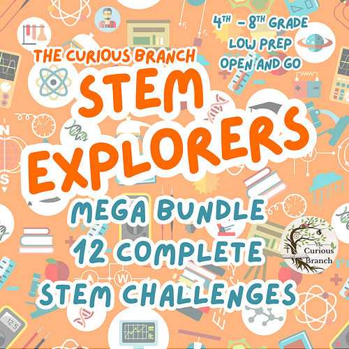 13 STEM CHALLENGE MEGA BUNDLE | 12 COMPLETE CHALLENGES | 3rd-8th Grade | Low Prep