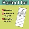 Educational worksheet with narration, coloring, and rainy day activities for homeschooling.