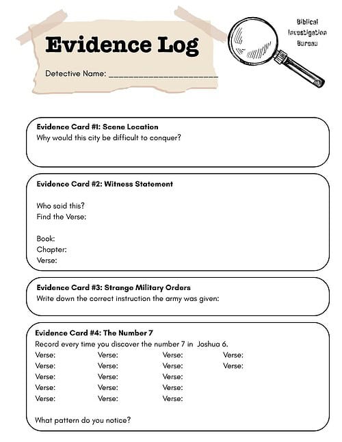 18 Homeschool Resource Co. evidence log worksheet for homeschooling or educational activities.