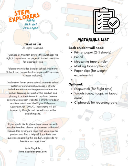 2 STEM CHALLENGE Paper Airplane Challenge | 3rd-8th Grade | Low Prep
