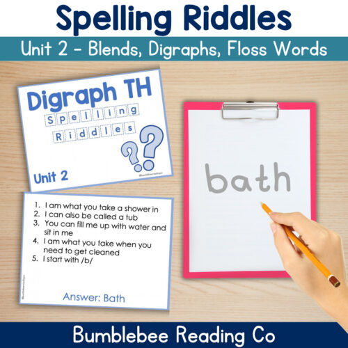2 Decodable Spelling Riddles - Add Meaning to Your Instruction! Blends Digraphs