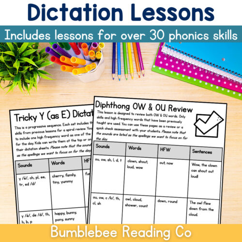 2 Dictation Spelling Lessons -THE BIG BUNDLE! OVER 190 LESSONS, 30+ Phonics Skills