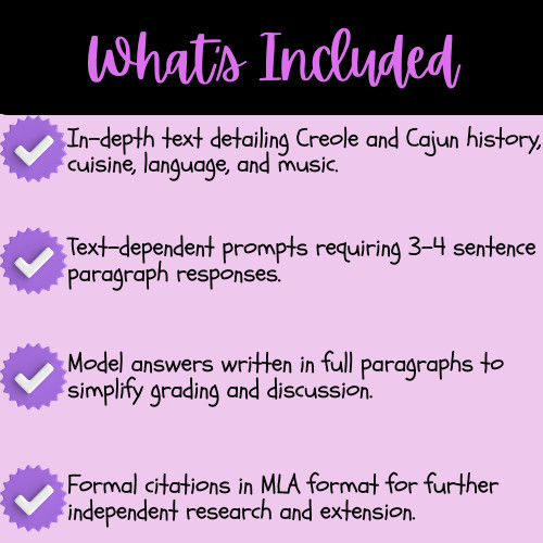 Educational resource image highlighting features of homeschool curriculum including detailed history, language, music, paragraph responses, and MLA citations.