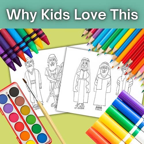 3 Colorful coloring pages and art supplies for kids' homeschooling activities.