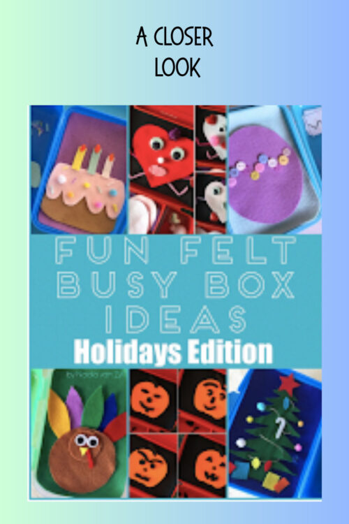 3 Homeschool Resource Co. holiday-themed felt craft ideas for kids, including fun felt busy box projects and holiday decorations.
