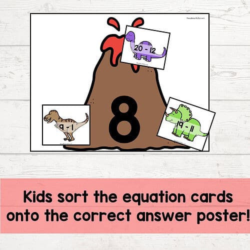 38 Dinosaur Volcano Subtraction Within 20 Math Game Center