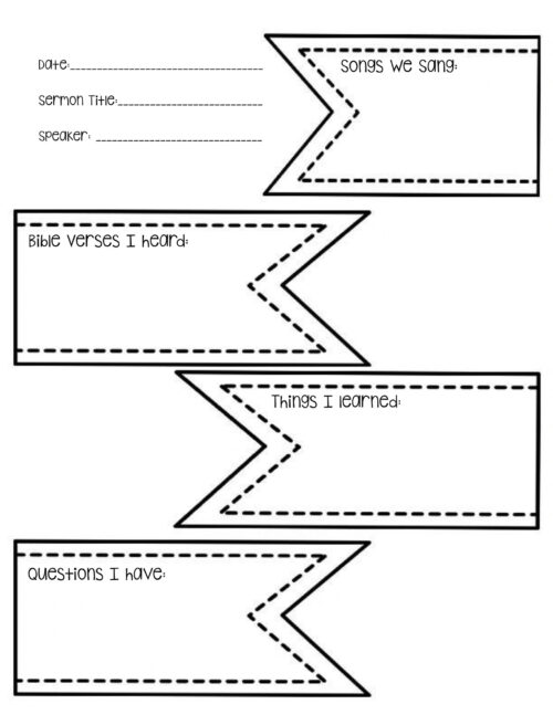 4 Sermon Notes Printable Pack | No Prep