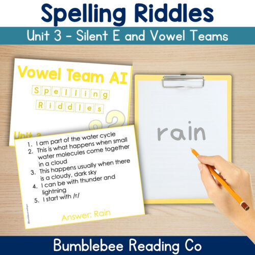 4 Decodable Spelling Riddles - Add Meaning to Spelling! Silent E Vowel Teams