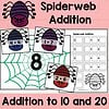 5 Addition Math Centers Spider Theme
