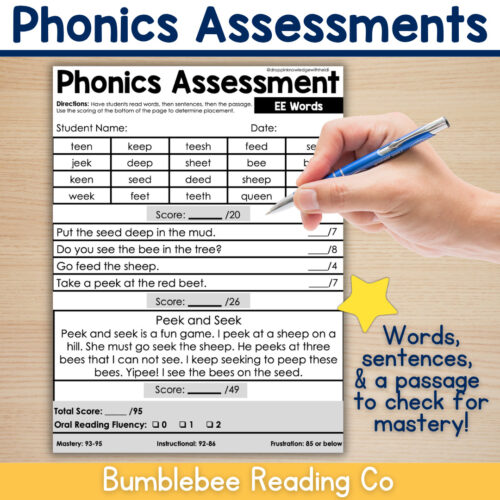 Phonics Assessments - Vowel Teams & Silent E - Science of Reading Unit 3