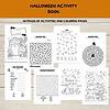 Halloween Activity Book Cover Halloween Activity Book page designs including maze, word search, maze, and coloring pages from Homeschool Resource Co.
