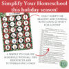 6 Homeschool Resource Co. holiday season schedule with Advent calendar, daily scripture, and activities for homeschooling families.