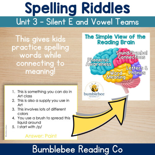 6 Decodable Spelling Riddles - Add Meaning to Spelling! Silent E Vowel Teams