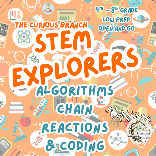 6 STEM CHALLENGE Algorithms and Chain Reaction Coding Challenge | 3rd-8th Grade | Low Prep