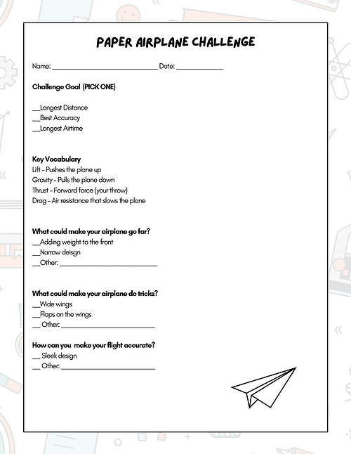 6 STEM CHALLENGE Paper Airplane Challenge | 3rd-8th Grade | Low Prep