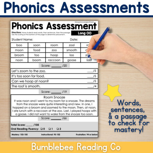 Phonics Assessments - Tricky Y, Diphthongs, Schwa - Science of Reading Unit 5