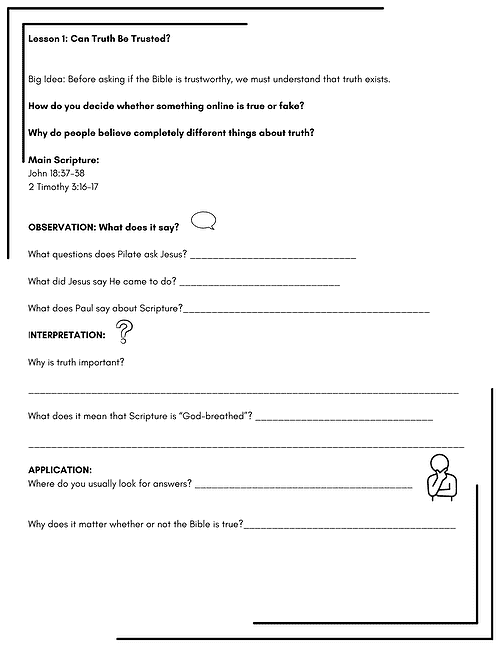 6 Project 315 Bible Study for PreTeens- No Prep- Why Should I Trust the Bible?