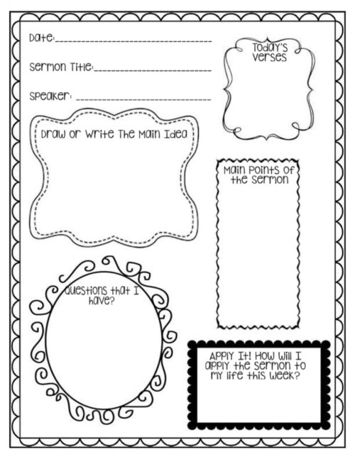 7 Sermon Notes Printable Pack | No Prep