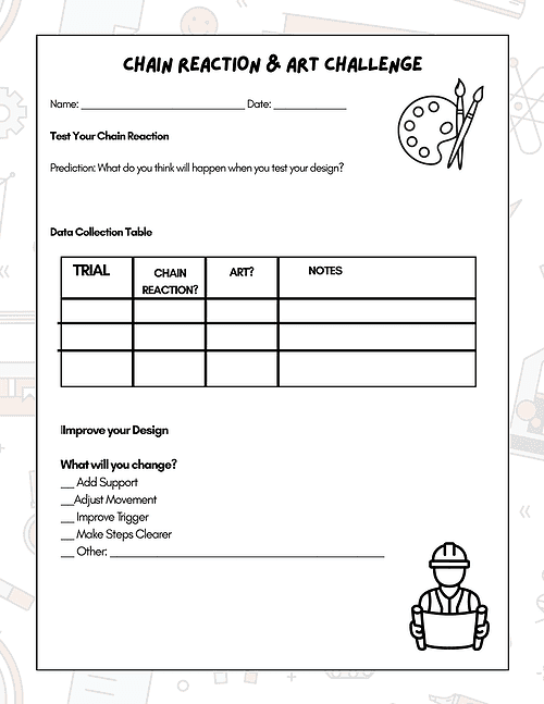 8 STEM CHALLENGE Chain Reaction Art Challenge | 3rd-8th Grade | Low Prep
