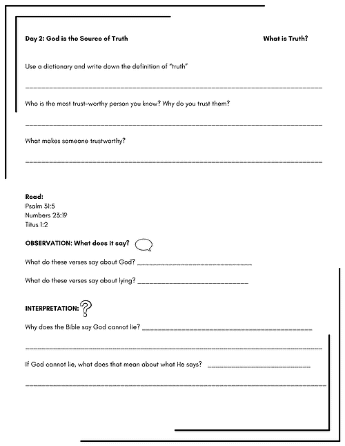 8 Project 315 Bible Study for PreTeens- No Prep- What is Truth?