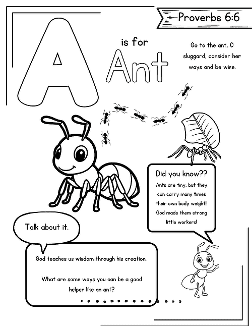 8 The ABCs of God's Animals Alphabet Coloring Book | No Prep Printable