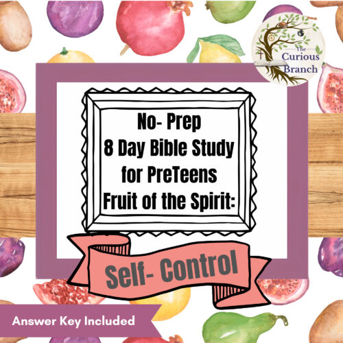 9 Bible Study for PreTeens | No Prep | Fruit of the Spirit | Self Control