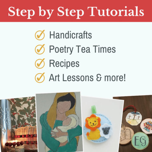 9 Homeschool Resource Co. offers step-by-step tutorials on crafts, poetry tea times, recipes, and art lessons for homeschooling families.