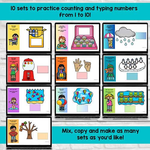9 Counting Objects 0–10 Google Slides & Printable Centers