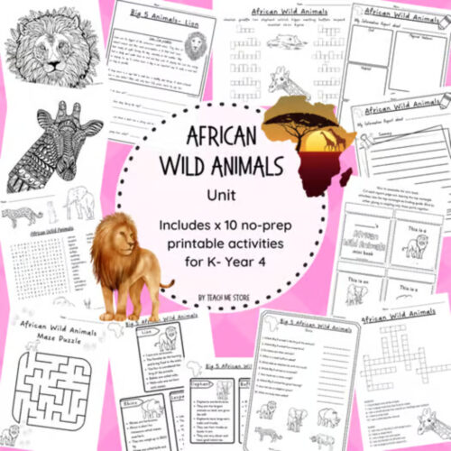African animals unit TPT African wild animals unit