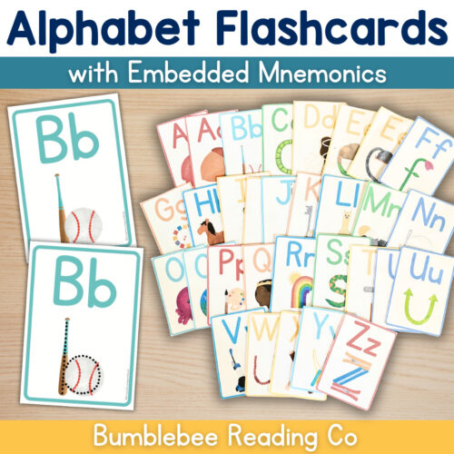 Alphabet Flashcards with Embedded Mnemonics - Science of Reading