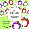 Apple letter cards for tracing and matching activity, with upper and lower case letters included teaching resources.