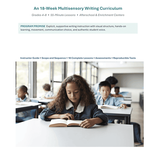 Autism Writing Success_ An 18-Week Multisensory Writing Curriculum, Grades 4–8 Cover Autism Writing Success: An 18-Week Multisensory Writing Curriculum