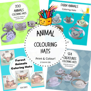 Animal Colouring Hats
