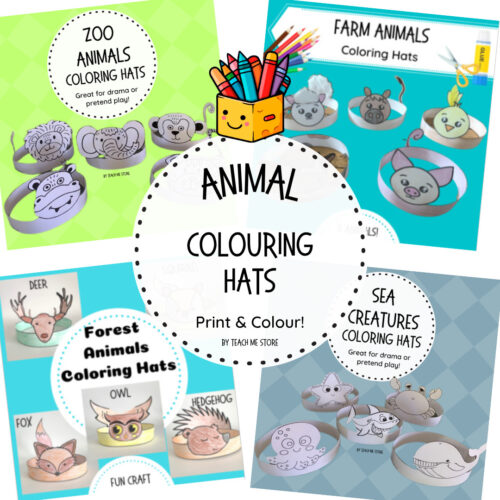 Coloring hats bundle TPT (1) Coloring hats